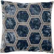 Atmacha Home & Living Cushion 56x56 cm / Blue LARGE HEXAGON CUT VELVET BLUE / 56x56 cm