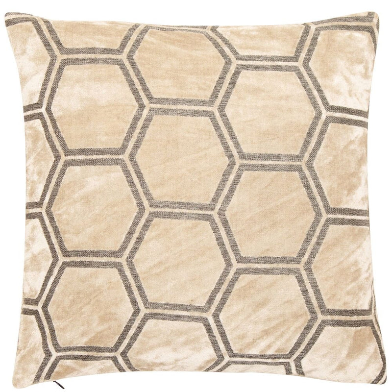 Atmacha Home & Living Cushion 56x56 cm / Cream LARGE HEXAGON CUT VELVET CREAM / 56x56 cm