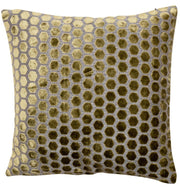 Atmacha Home & Living Cushion 56x56 cm / Green LARGE HEX CUT VELVET OLIVE GREEN / 56x56 cm