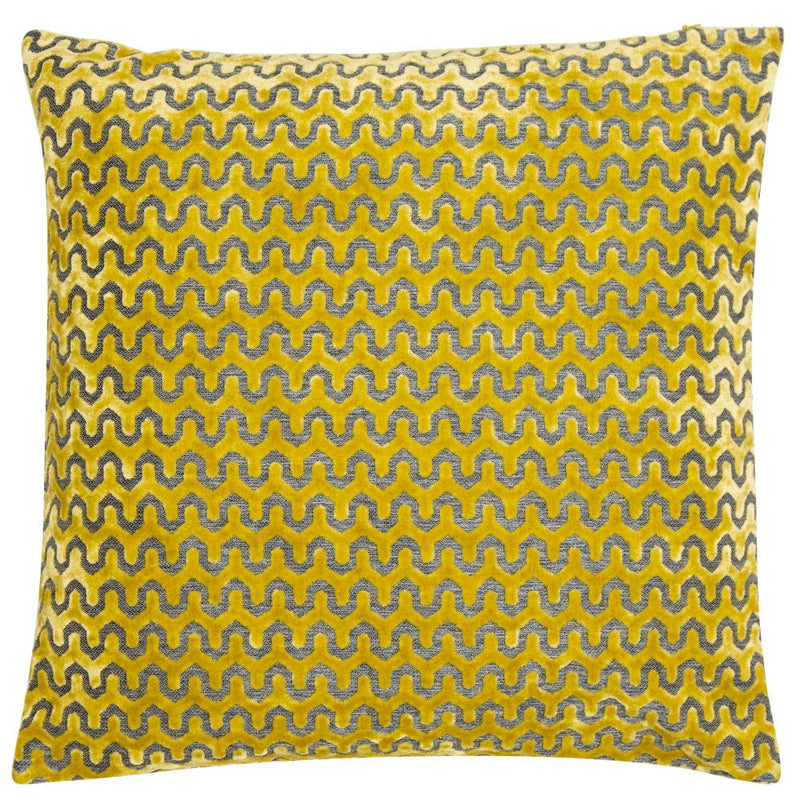 Atmacha Home & Living Cushion 56x56 cm / Mustard CUT VELVET WAVE MUSTARD / 56x56 cm