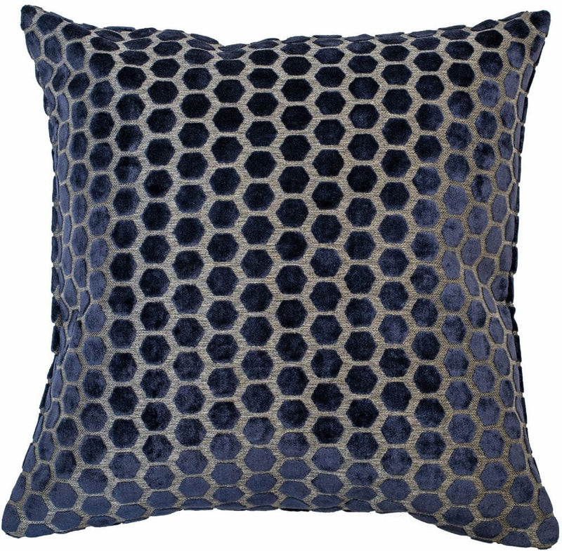 Atmacha Home & Living Cushion 56x56 cm / Navy LARGE HEX CUT  VELVET NAVY / 56x56 cm