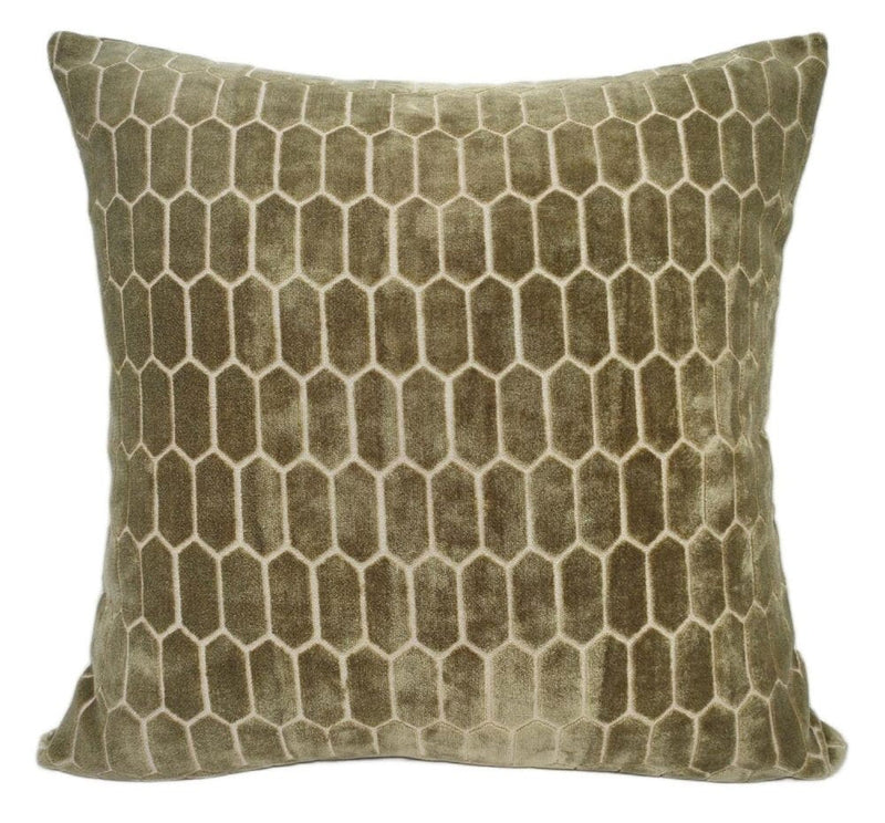 Atmacha Home & Living Cushion 56x56 cm / Olive CUT VELVET  HONEYCOMBE OLIVE / 56x56 cm