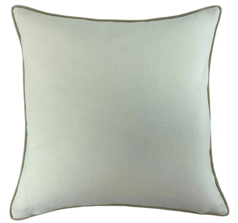 Atmacha Home & Living Cushion 56x56 cm / Olive LGE SLUB CREAM WITH OLIVE PIPING & OLIVE REV Olive / 56x56 cm