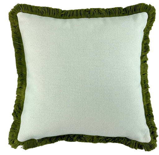 Atmacha Home & Living Cushion 56x56 cm / Olive SLUB  WITH HEAVY OLIVE FRINGE Olive / 56x56 cm