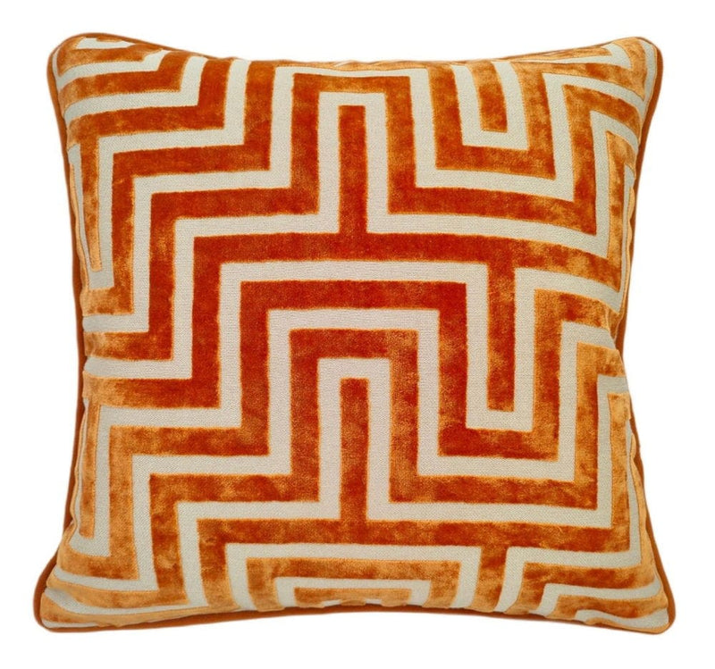 Atmacha Home & Living Cushion 56x56 cm / Orange PM MAZE CUT VELV ORANGE / 56x56 cm