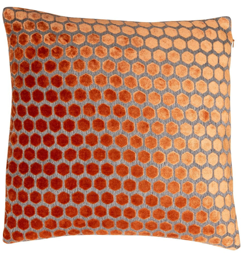 Atmacha Home & Living Cushion 56x56 cm / Tan LARGE HEX CUT VELVET TAN / 56x56 cm