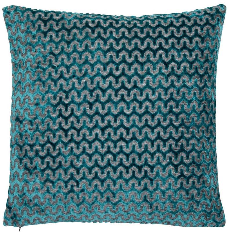 Atmacha Home & Living Cushion 56x56 cm / Teal CUT VELVET WAVE TEAL / 56x56 cm