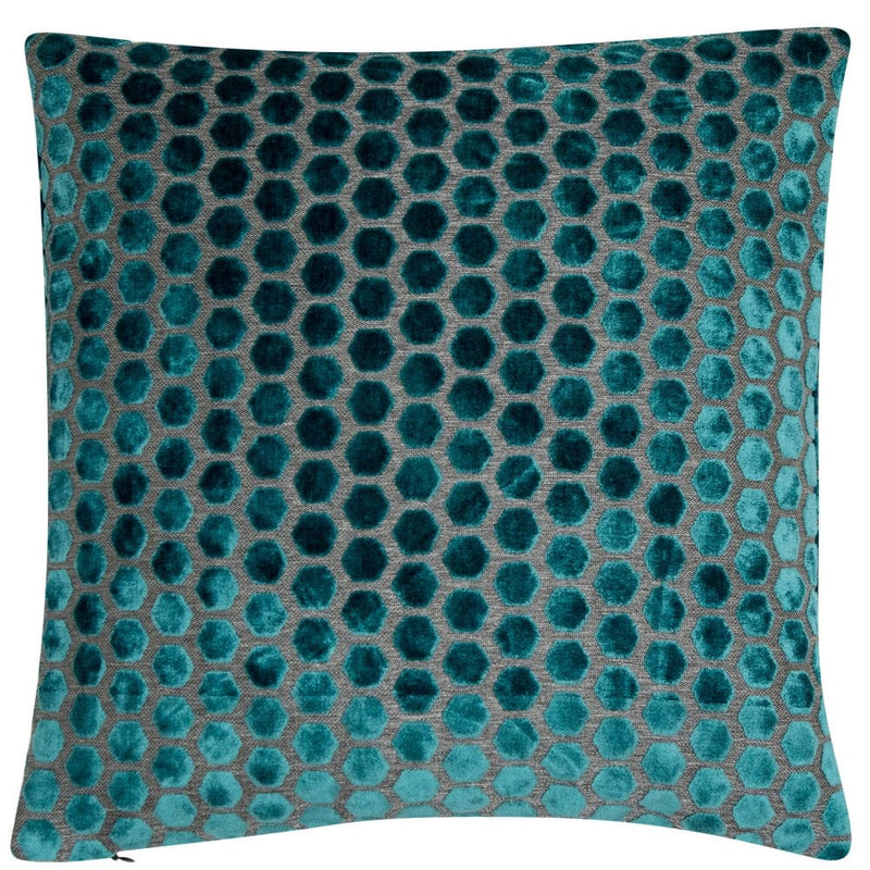 Atmacha Home & Living Cushion 56x56 cm / Teal LARGE HEX CUT VELVET TEAL / 56x56 cm