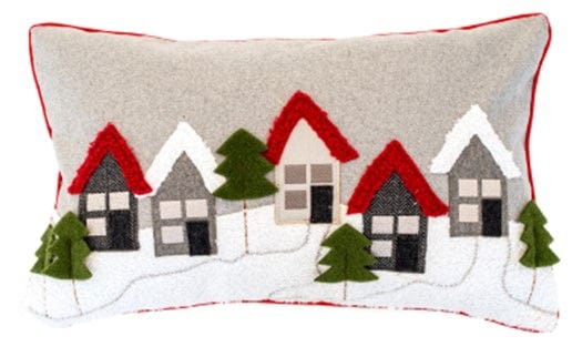 Atmacha Home & Living Cushion One Size / Assorted FESTIVE APPLIQUE HOMES 30 X 50