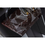 Detail of the genuine burgundy marble surface on the Sorell Dressing Table
