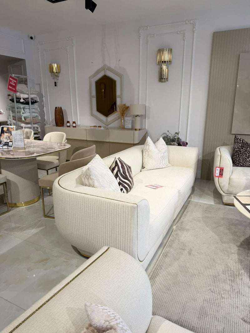 Atmacha Home & Living Outlet 3 Seater / Cream Ex Display Odette 3 Seater Sofa