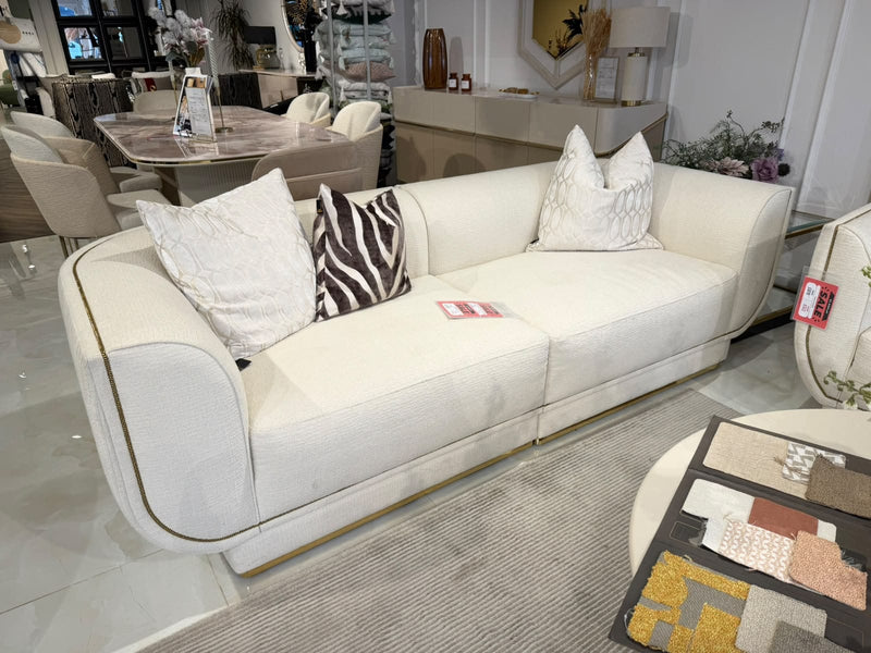 Atmacha Home & Living Outlet 3 Seater / Cream Ex Display Odette 3 Seater Sofa
