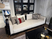 Atmacha Home & Living Outlet 3 Seater / Cream / Gold Ex Display Imperio Sofa