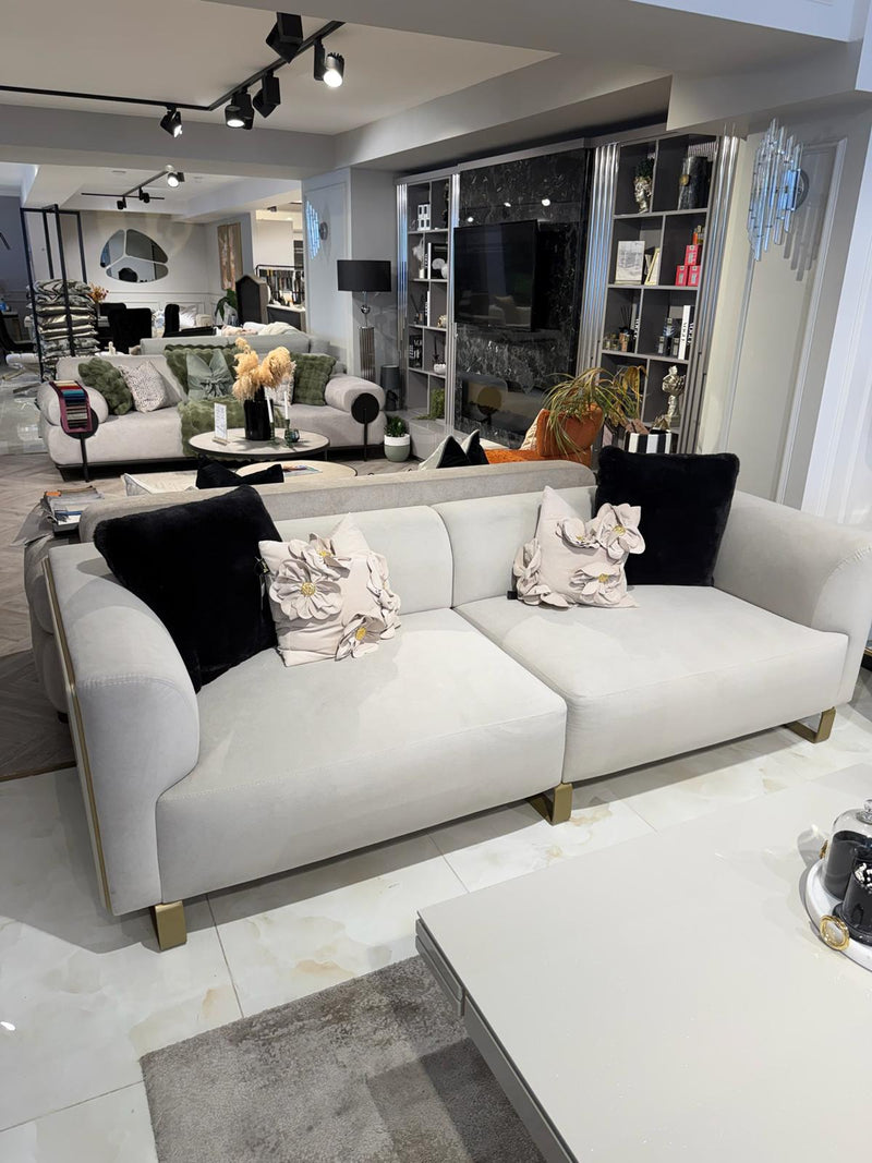 Atmacha Home & Living Outlet 3 Seater / Greige Ex Display Alessio 3 Seater Sofa
