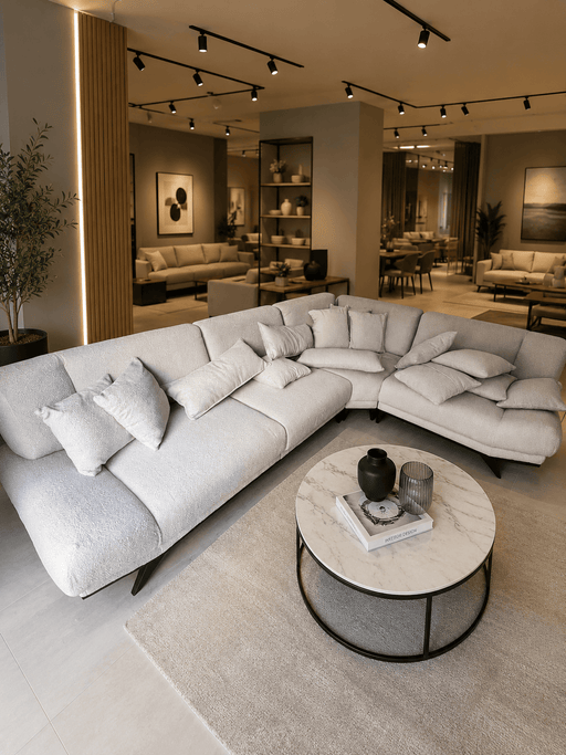 Atmacha Home & Living Outlet 338x248 cm / Right Facing / Matt black Ex Display Siena Corner Sofa(338x248 cm)
