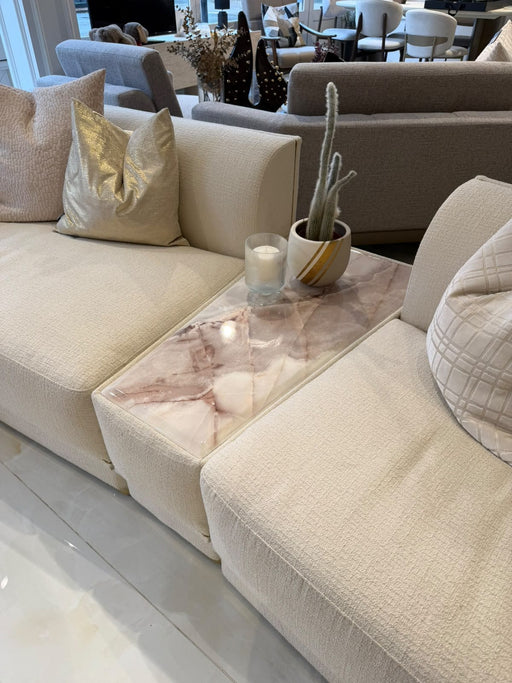 Atmacha Home & Living Outlet 4 Seater / With Middle Table / Cream Ex Display Odette 4 Seater Sofa with Table module