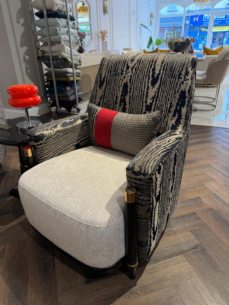 Atmacha Home & Living Outlet Armchair / Cream / Gold Ex Display Imperio Armchair