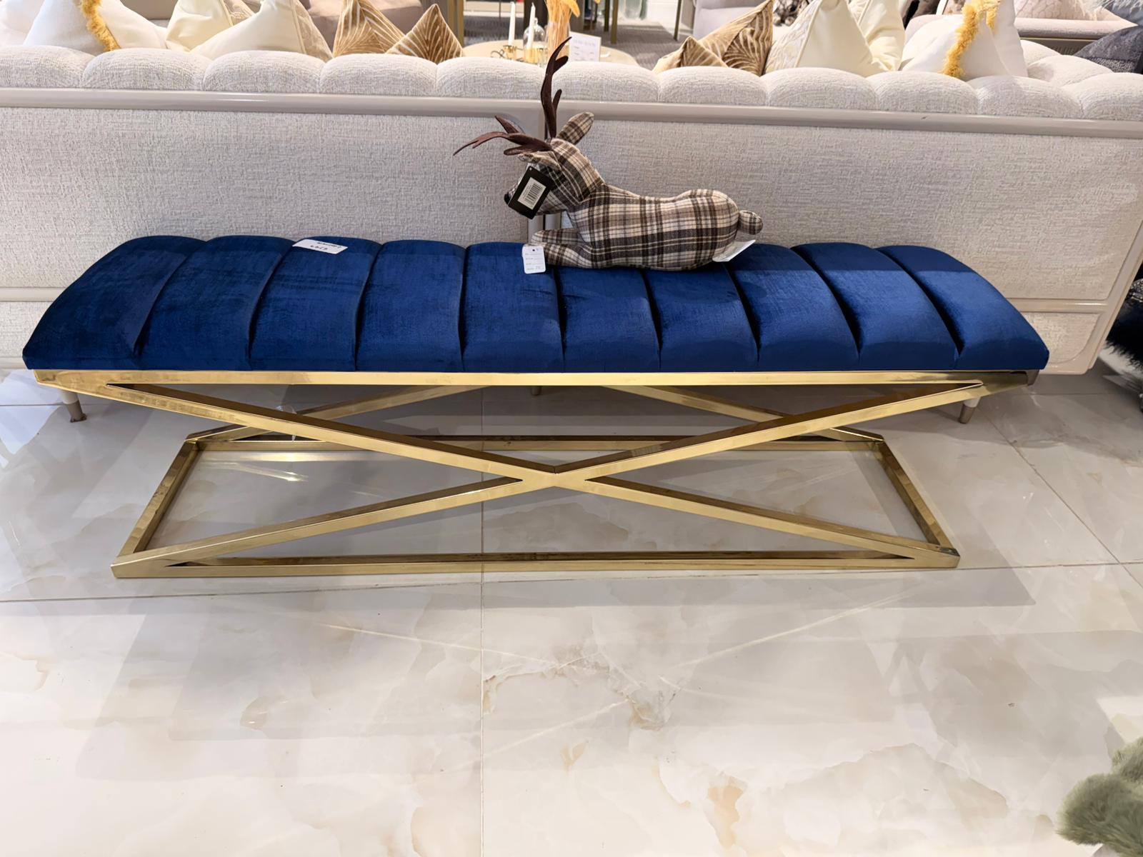 Ex Display Blue X Bench — Atmacha Home And Living