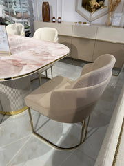 Atmacha Home & Living Outlet Dining Table & 6 Chairs / Cream Ex Display Odette Dining Table & 6 Chair