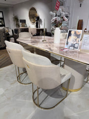 Atmacha Home & Living Outlet Dining Table & 6 Chairs / Cream Ex Display Odette Dining Table & 6 Chair