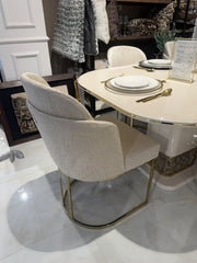 Atmacha Home & Living Outlet Dining Table & 6 Chairs / Gold Ex Display Florance Dining Table + 6 Chairs