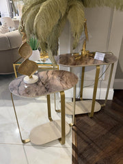 Atmacha Home & Living Outlet Nesting Table / Antique Brass Ex Display Alessio Nesting Table Set of 2