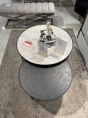 Atmacha Home & Living Outlet Silver HPL- Black Concrete Ex Display Mercedes Twin Coffee Table Set of 2