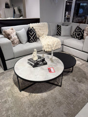 Atmacha Home & Living Outlet Silver HPL- Black Concrete Ex Display Mercedes Twin Coffee Table Set of 2