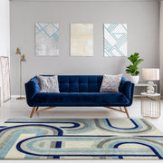 Atmacha Home & Living Rug 080x150 Nova Retro Blue Rug NV30 Modern Rug