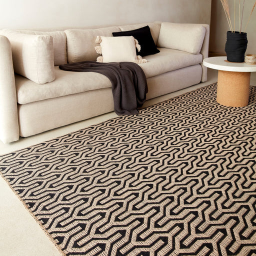 Atmacha Home & Living Rug 120x170 Global Black Lattice Flatweave Rug