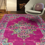 Atmacha Home & Living Rug 160X230 Colt CL04 Medallion Fuchsia - Multi - Modern Rug