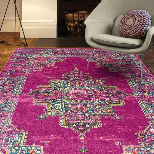 Atmacha Home & Living Rug 160X230 Colt CL04 Medallion Fuchsia - Multi - Modern Rug
