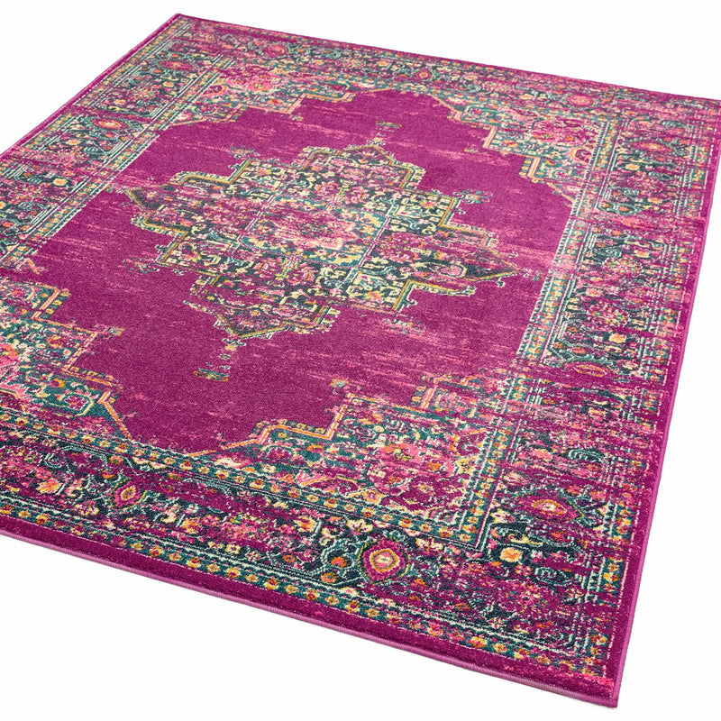 Atmacha Home & Living Rug 160X230 Colt CL04 Medallion Fuchsia - Multi - Modern Rug