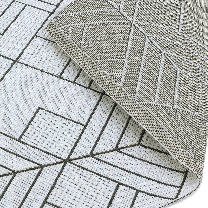 Atmacha Home & Living Rug 200X290 Patio PAT16 Deco Ivory - Monochrome - Flatweave Rug
