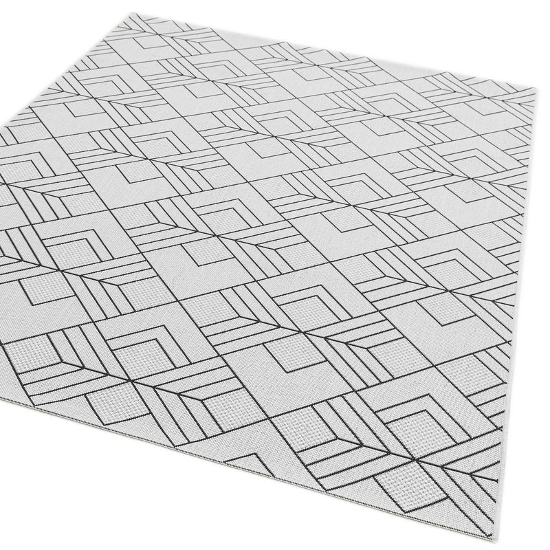 Atmacha Home & Living Rug 200X290 Patio PAT16 Deco Ivory - Monochrome - Flatweave Rug