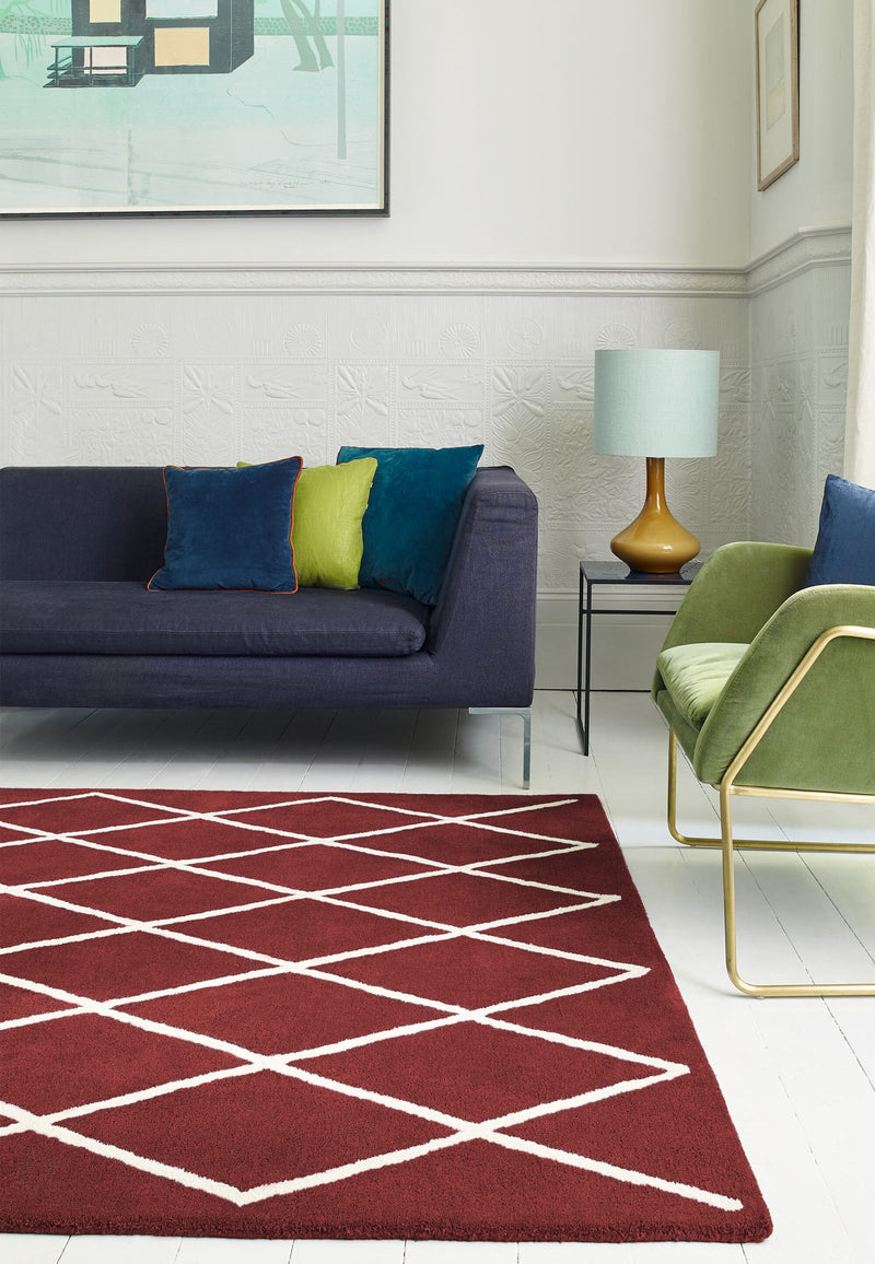 Atmacha Home & Living Rug Albany Diamond Berry Modern Rug