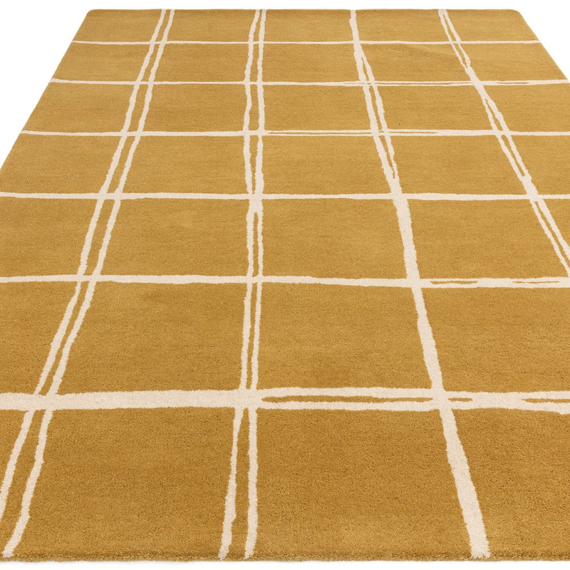 Atmacha Home & Living Rug Albany Grid Gold Rug Modern Rug