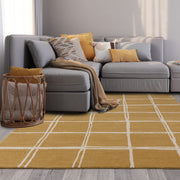 Atmacha Home & Living Rug Albany Grid Gold Rug Modern Rug