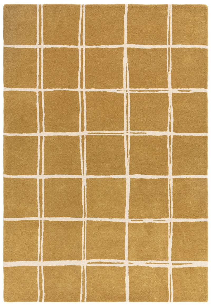 Atmacha Home & Living Rug Albany Grid Gold Rug Modern Rug