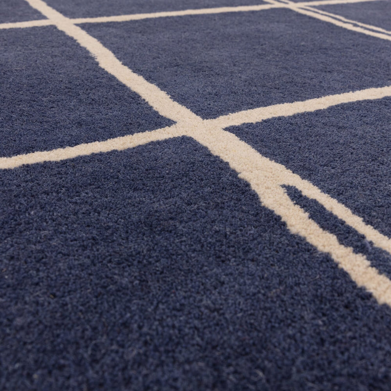 Atmacha Home & Living Rug Albany Grid Marine Rug Modern Rug