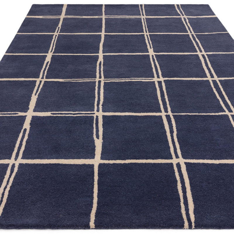 Atmacha Home & Living Rug Albany Grid Marine Rug Modern Rug