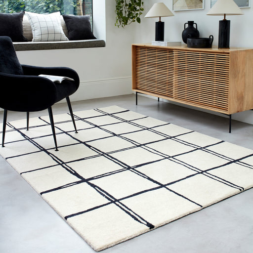 Atmacha Home & Living Rug Albany Grid Monochrome Rug Modern Rug