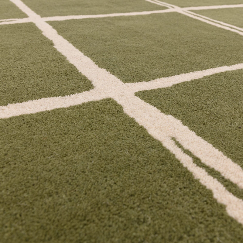 Atmacha Home & Living Rug Albany Grid Olive Rug Modern Rug