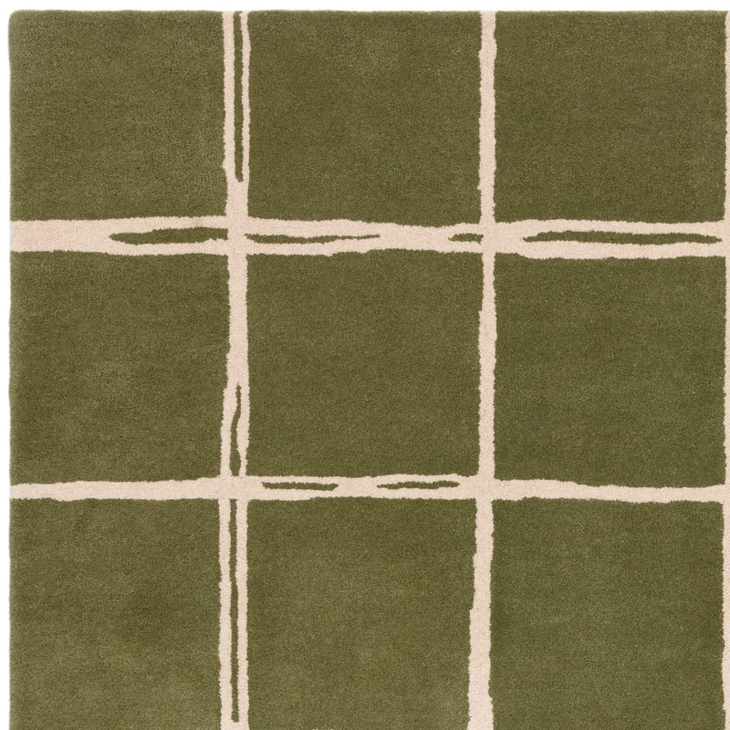 Atmacha Home & Living Rug Albany Grid Olive Rug Modern Rug