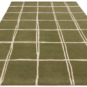 Atmacha Home & Living Rug Albany Grid Olive Rug Modern Rug
