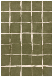 Atmacha Home & Living Rug Albany Grid Olive Rug Modern Rug