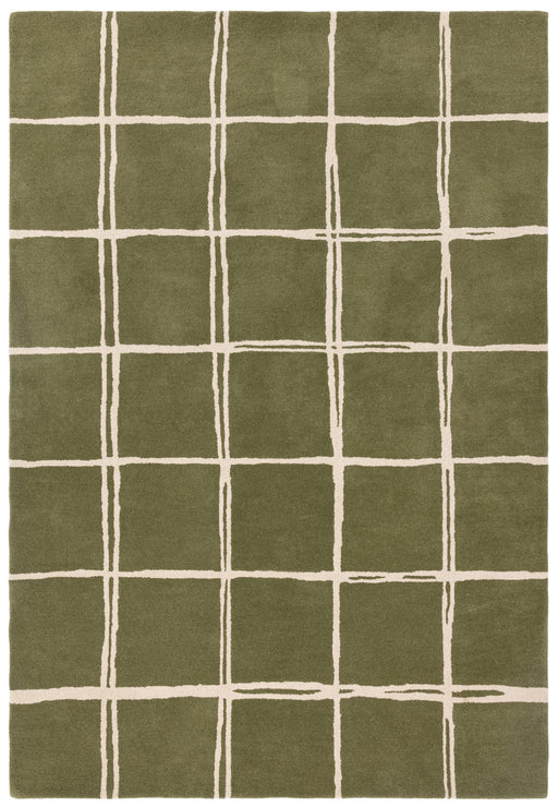 Atmacha Home & Living Rug Albany Grid Olive Rug Modern Rug