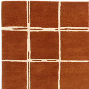 Atmacha Home & Living Rug Albany Grid Rust Rug Modern Rug