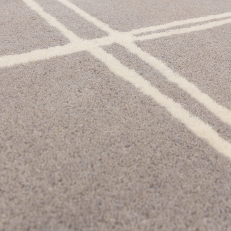 Atmacha Home & Living Rug Albany Grid Silver Rug Modern Rug