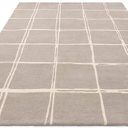 Atmacha Home & Living Rug Albany Grid Silver Rug Modern Rug